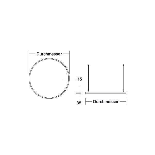 Brumberg Leuchten - Pendelleuchte LED-Pendel-Ringleuchte 84032173MT 3000K, Matter