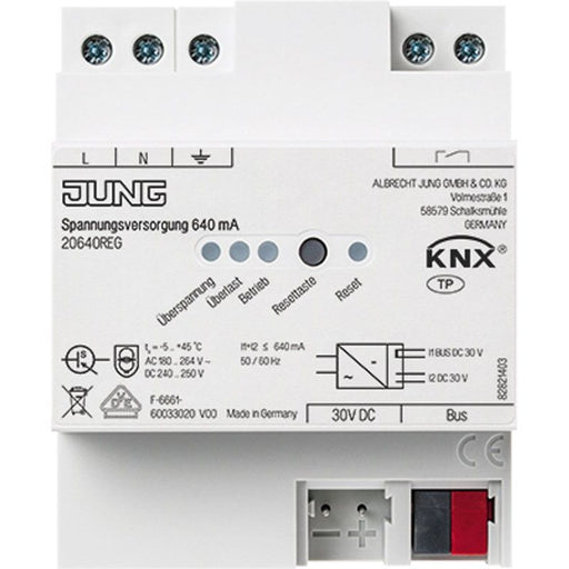 Jung - Bussystem-Spannungsversorgung Spannungsversorgung 20640 REG 640mA, KNX − 1 Stück