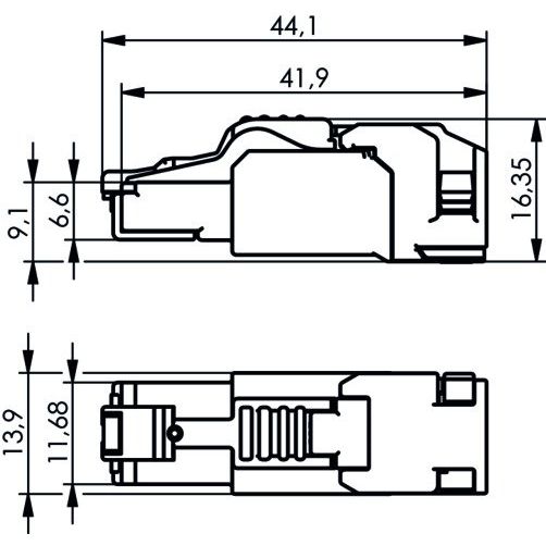 Telegärtner - Modularer Steckverbinder RJ45 100039918 MFP8-SL T568B C6A − 10 Stück