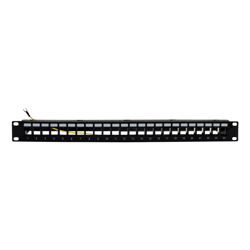 Televes - Frontpanel/Patchpanel leer (Schaltschrank) Frontblende UFB24RJ-A 1HE m,Kabelhalte