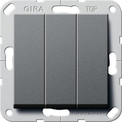 Gira - Installationsschalter Wippschalter Wechsel 3fach 283228 System 55 Anthrazit