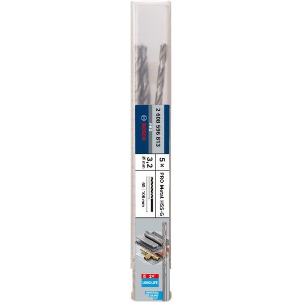 Bosch - Bohrer PRO Metal HSS-G 2608596813 Spiralbohrer 3,2 x