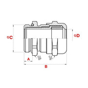 Plica - Kabelverschraubung 934304012 M12 (2,5-6,5) INOX − 50 Stück