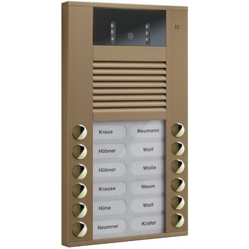 TCS Tür Control - Türstation für Türkommunikation Video color Außenstation AVE14123-0012 12Tast 2reih.AP bro