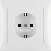Berker - Steckdose Schuko-Steckdose pws/matt 47429909 mit Abdeckplatte