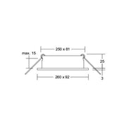 Brumberg Leuchten - Downlight/Strahler/Flutlicht Einbaumodul rechteckig 45026180 3-fach
