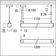 Zumtobel Group - Pendelleuchte LED-Pendelleuchte LINCOR DI #42950866 840, silber
