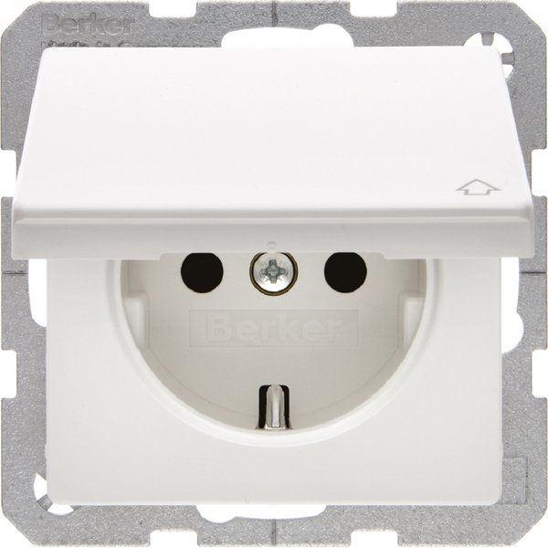 Berker - Steckdose SCHUKO-Steckdose 47516079 mit Klappdeckel