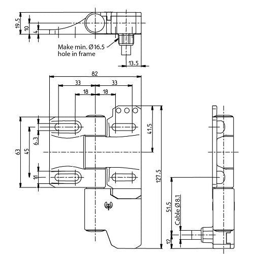 Bernstein - Scharnierschalter SHS3-U15Z-KR5-R
