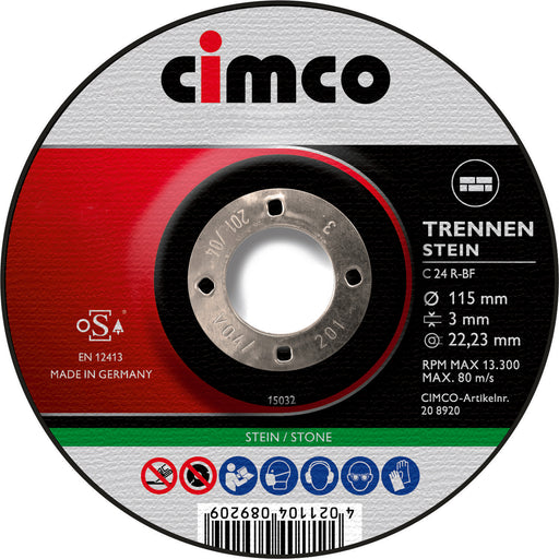 Cimco Werkzeuge - Trenn-/Schleifscheibe Korund-Trennscheibe 208920 Stein D=115mm
