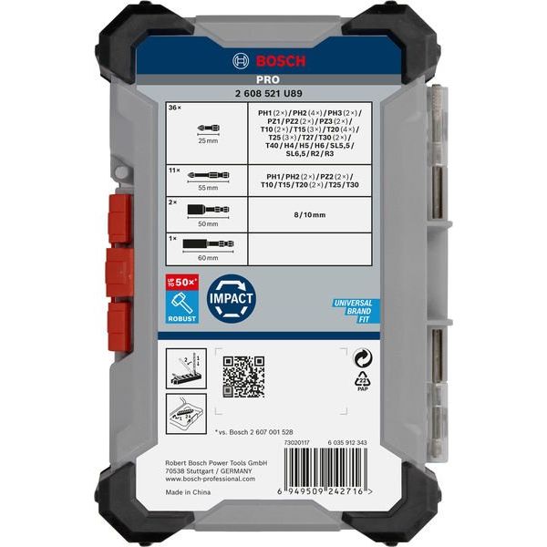 Bosch - Bit-Set PRO Impact Schrauberbit 2608521U89VE(50) Set, 50-tlg. − 3 Packung