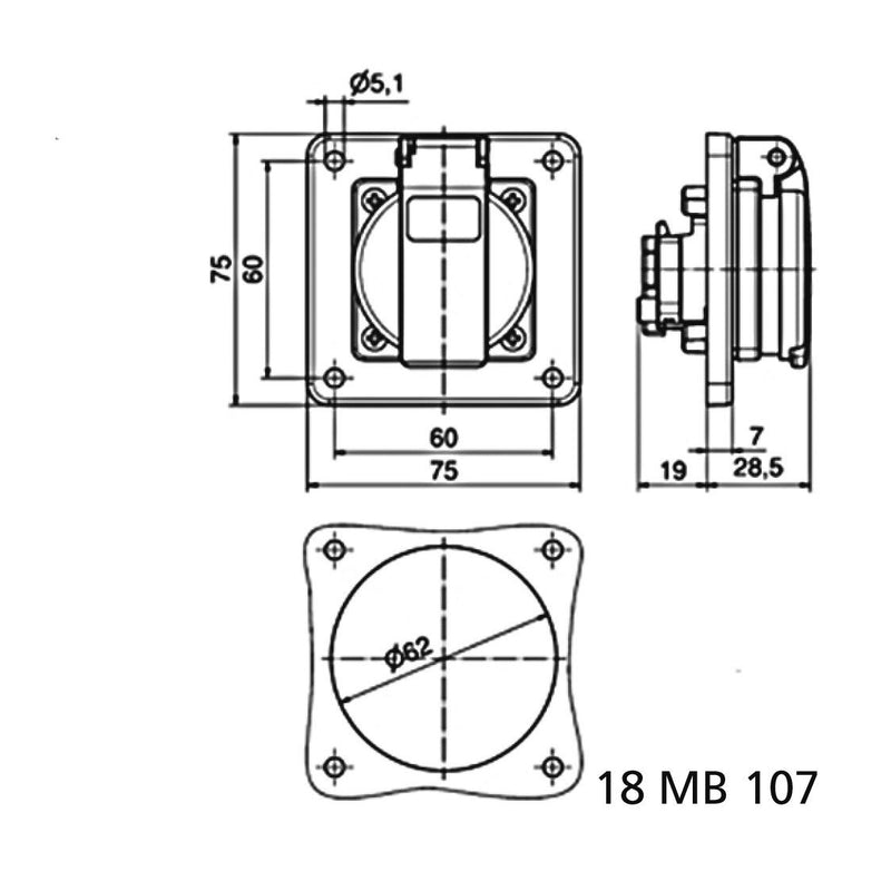 Bals Elektrotech - Schutzkontakt-Anbausteckdose Schutzkont.-Anbausteckdose 71108 16A IP44 blau