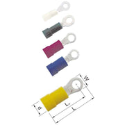 Elpress - Quetschkabelschuh für Cu-Leiter Ringkabelschuh rot A1565R 0,5-1,5qmm M6 − 100 Stück