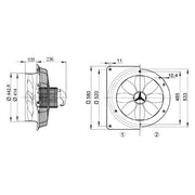 Maico - Wandventilator für Industrie und Gewerbe Axial-Wandventilator DZS 40/42 B Stahlwandring DN 400