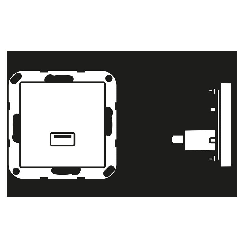 Jung - Multifunktions-Anschlussdose Multimedia-Anschluss ws MA A 1122 USB m.Tragring