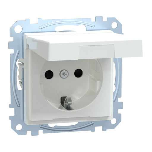 Merten - Steckdose SCHUKO-Steckdose aws MEG2314-0325 Klappdeckel IP44