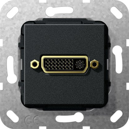 Gira - Einsatz/Abdeckung für Kommunikationstechnik DVI Gender Changer 564410 Einsatz sw matt