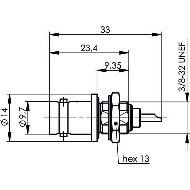 Telegärtner - Koax-Steckverbinder BNC Einbaubuchse 100023399 UG-657/U 50 Ohm − 5 Stück