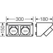 Hensel - Pultsystem Mi Connection Box Mi CB 13 2xCEE 32A,5p,400V,6h