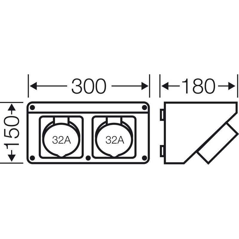 Hensel - Pultsystem Mi Connection Box Mi CB 13 2xCEE 32A,5p,400V,6h