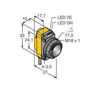 Turck - Lichttaster mit Hintergrundausblendung Opto Sensor QS18VP6FF100 Lichttaster − 1 Stück