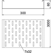 OBO Bettermann - Kabelrinne MKS 630 FT 60x300mm − 3 Meter