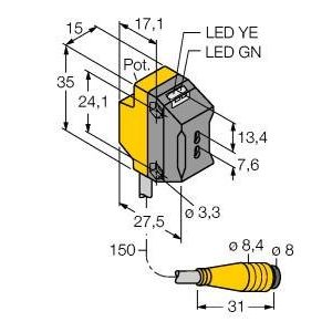 Turck - Lichtleitersensor/Lichtleiterverstärker Opto Sensor QS18VP6FPQ Lichtleiter
