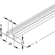 Niedax - Stiel/Profilschiene Ankerschiene 2971/2 GO − 2 Meter