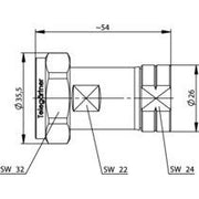 Telegärtner - Koax-Steckverbinder 7-16-Stecker SIMFIX Pro 100024409 G23 (1/2Z FLEX)