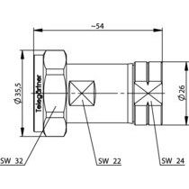 Telegärtner - Koax-Steckverbinder 7-16-Stecker SIMFIX Pro 100024409 G23 (1/2Z FLEX)