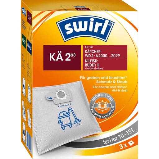 Swirl - Zubehör/Ersatzteile für Bodenpflege Staubbeutel Nass/Trocken KÄ 2 (VE3) für Kärcher/Nilfisk