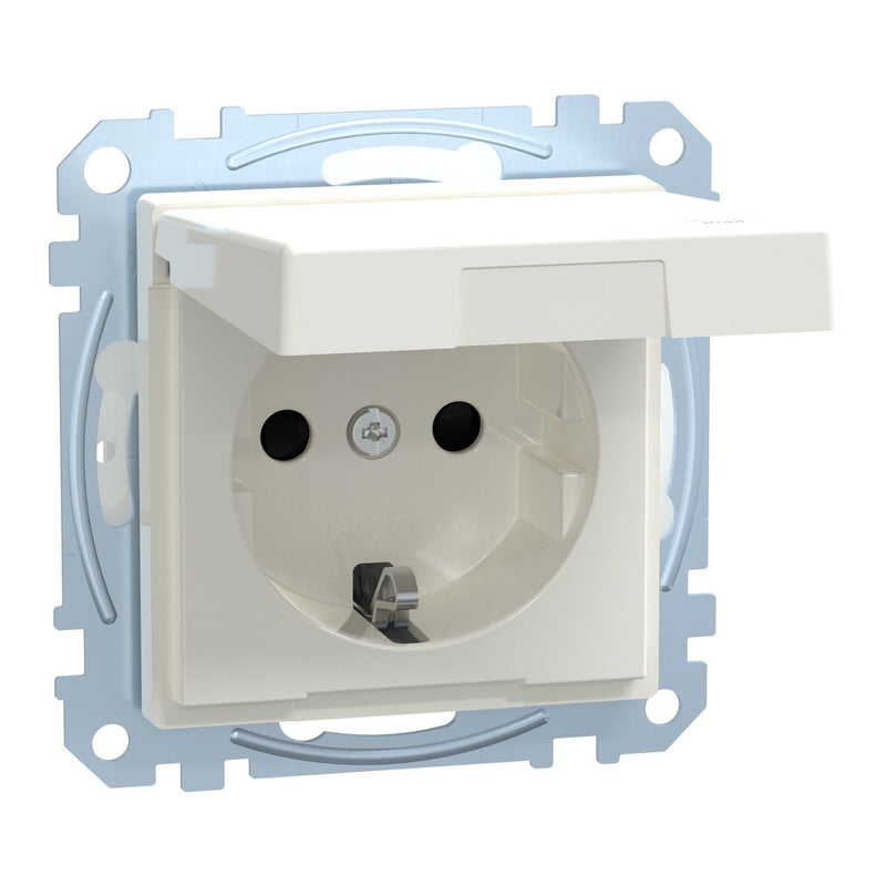 Merten - Steckdose SCHUKO-Steckdose pws MEG2314-0319 Klappdeckel IP44