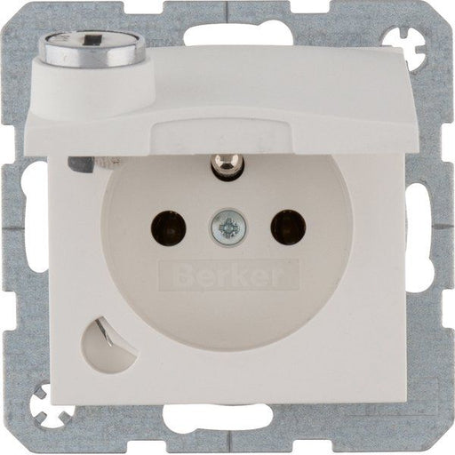 Berker - Steckdose m. Erdstift 6765111909 polarweiß matt
