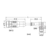 WAGO - Konfektioniertes Sensor-Aktor-Kabel Sensor-/Aktorleitung M12A 756-5502/030-020 Bu.,ax.,M8-St.,wink