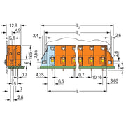WAGO - Leiterplattenklemme 741-623 Drücker,2,5mm²,or − 30 Stück