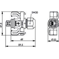 Telegärtner - Modularer Steckverbinder RJ45-Stecker 100023013 8-pol. 8(8) IP67