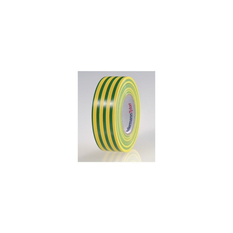 HellermannTyton - Klebeband Isolierband HTAPEFLEX1525x25PVC 25mm x 25m grün/gelb − 10 Stück