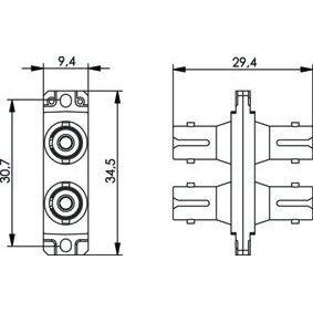 Telegärtner - LWL-Kupplung T-ST-Duplex Kuppl.MM+SM 100007080 Flanschmontage