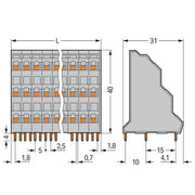 WAGO - Leiterplattenklemme Dreistock-Leiterplattenkl. 737-208 2,5mm² − 24 Stück
