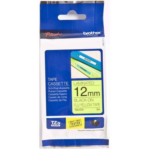 Brother - Schriftband Schriftbandkassette TZe-C31 BF.gelb/DF.schwarz