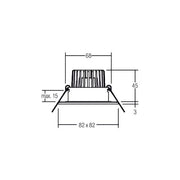 Brumberg Leuchten - Downlight/Strahler/Flutlicht LED-Einbaudownlight 230 V 40376083 3000K, quadr