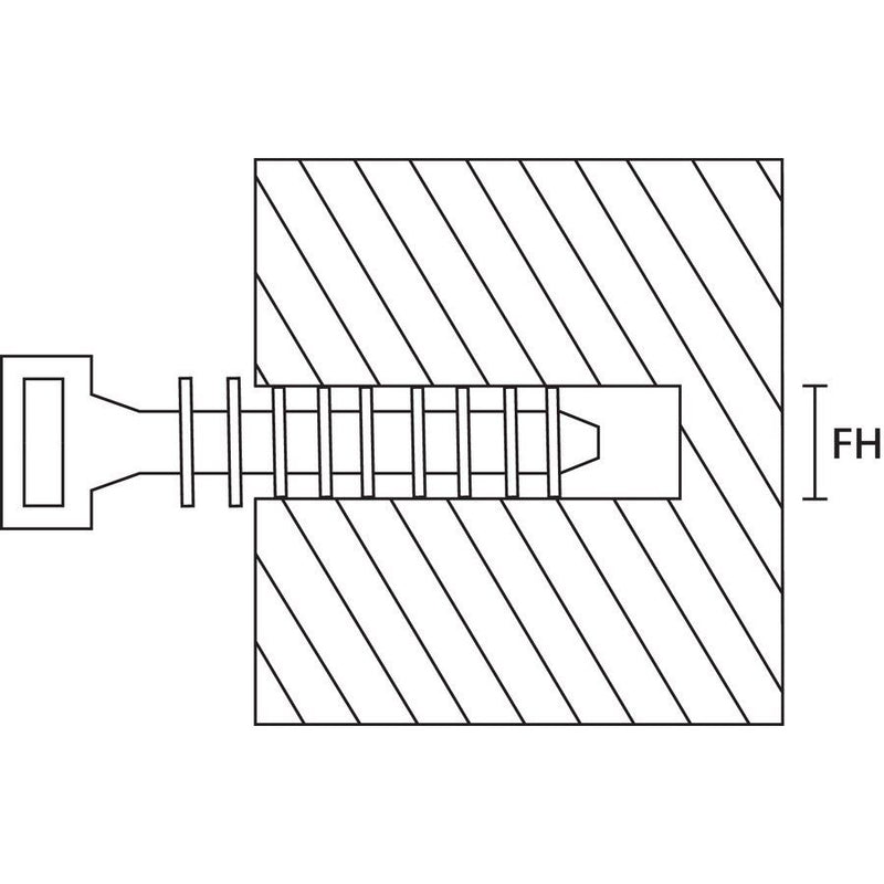 HellermannTyton - Befestigungssockel und -element für Kabelbinder Wanddübel LOK01-PA11-BK (100) PA11 schwarz − 100 Stück