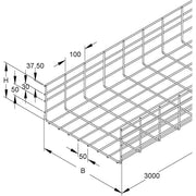 Niedax - Gitterrinne U-förmig GRS 160.200 E3 160x200x3000mm − 3 Meter