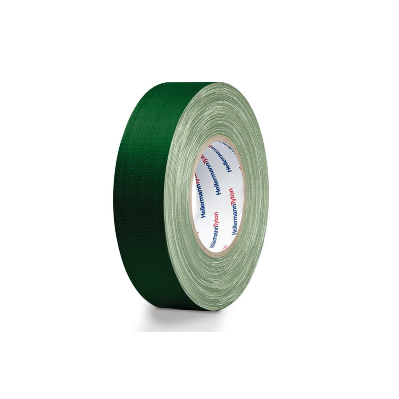 HellermannTyton - Klebeband Gewebeband HTAPE TEX GN 50x50m grün − 5 Stück