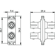 Telegärtner - LWL-Kupplung T-ST-Duplex Kuppl.MM 100007078 Flanschmontage