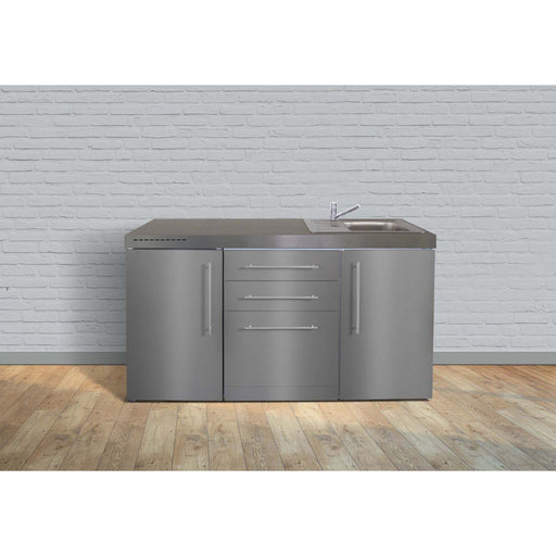 Stengel - Mini-Küche Miniküche Premiumline MPGSES160GSGKFliBre Edelstahl