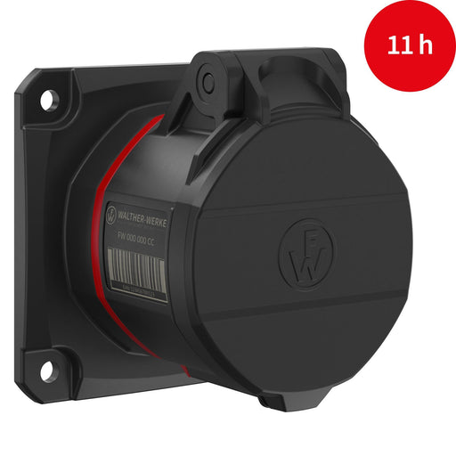 Walther Werke - CEE-Anbausteckdose (IEC 60309) CEE NEO Anbaudose gerade FW411511CC 16A 5P 11h IP54 − 10 Stück
