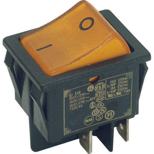 Bachmann - Geräte-Einbauschalter und -taster EB-Wippenschalter 924.098 sw/ge,16(8)A250V 2p