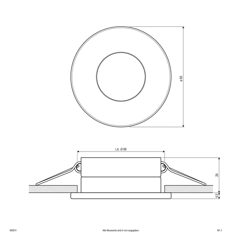 EVN Lichttechnik - Downlight/Strahler/Flutlicht NV-Einbauring rund GX5,3 650011 starr, IP65, chr