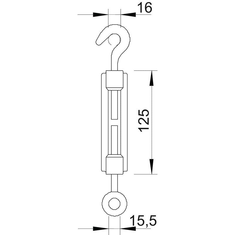 OBO Bettermann - Spannschloss 945 M12 G (1/2Z.),galv.vz − 5 Stück